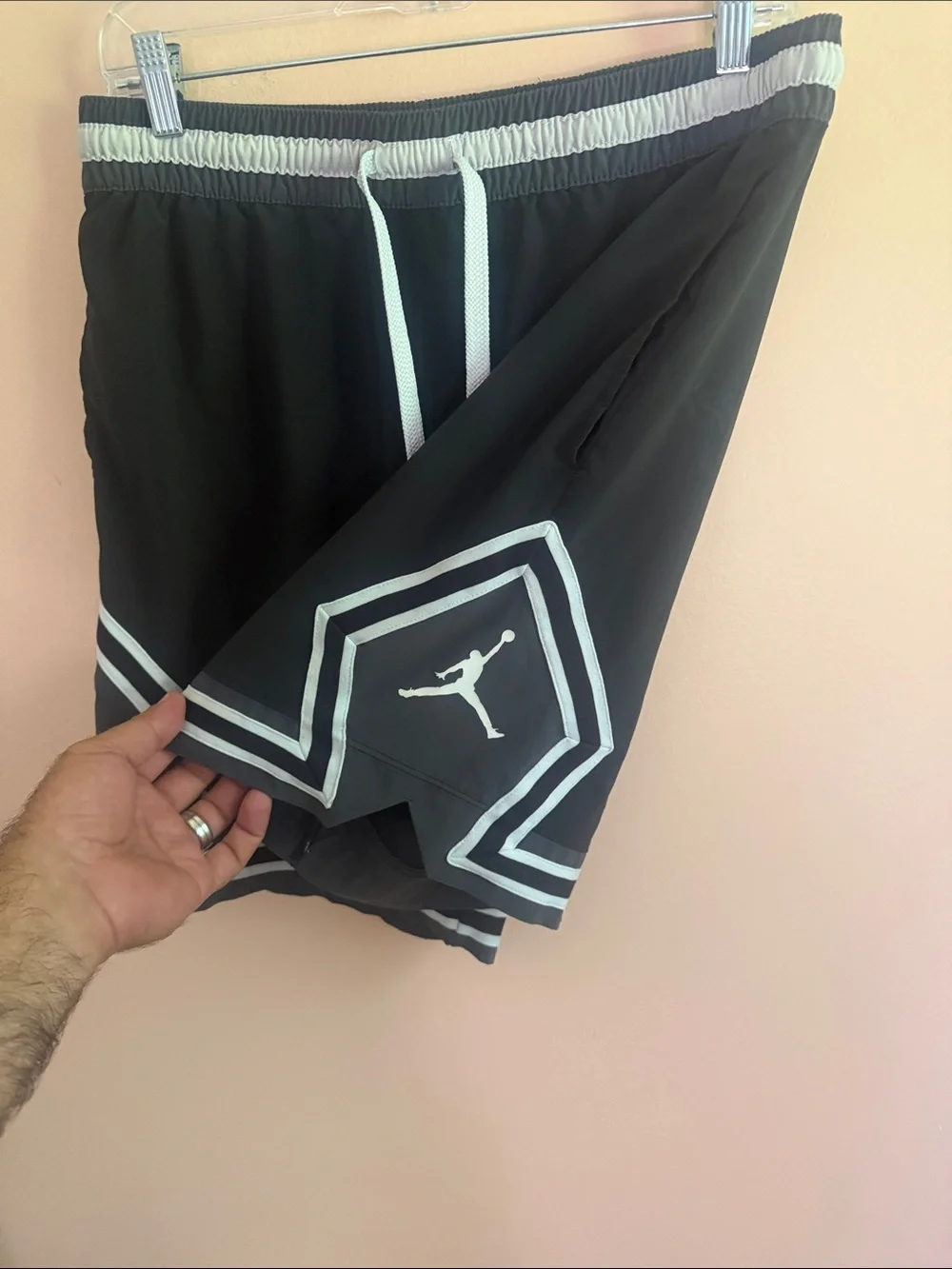 Jordan Black Athletic Basketball Shorts with White Trim